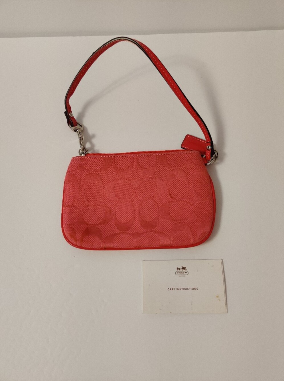 Coach Wristlet Pouch in Coral Red
